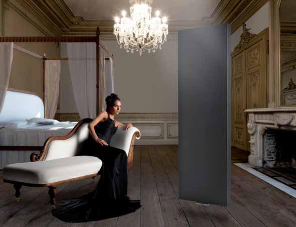 decorative bathroom radiators Tinos V NEW A vertical decorative radiator with a flat front panel overlapping heater sides at straight angles.