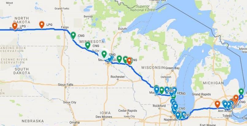 o M2M corridor will cover I-94 from Billings, MT to Port Huron, MI o Deployment: 60 trucks and 15 alternative fueling stations committed o Planning: Sustainable