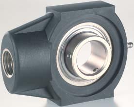 UCHA STANDARD COMPONENTS Housing in reinforce polyamie (Housing in reinforce polypropylene available on request). Ajustable chrome steel or stainless steel ball bearing, pre-lubricate.