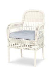 DINING CHAIRS AE-D40-52 Mainland Wicker Dining Arm Chair Outside W 24 D 25 H 36.5 Inside W 19 D 21 H 15 Seat 21.5 Arm 27.
