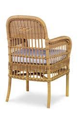 5 Chalk White AE-D40-52-NT Mainland Wicker Dining Arm Chair Outside W 24 D 25 H 36.5 Inside W 19 D 21 H 15 Seat 21.