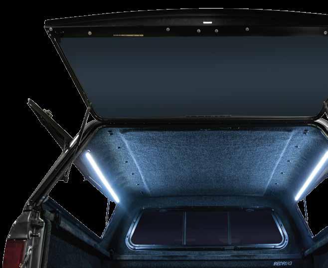 lighting option that replaces the incandescent 12-Volt light. 4' Center Rope Light - fiberglass truck cap without fabric interior liner.