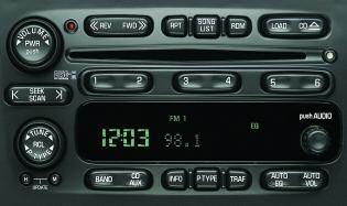 7 Program radio station presets 1. Turn the radio on. 2. Press BAND to select the band (AM, FM1/FM2). 3. Use the seek or tune knob to tune in the desired station. 4.