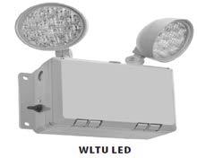 Location, Gray Housing, 9.6V Ni-Cad Battery Back-up, Adjusting LED lamp heads with glass lens.