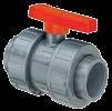 PVC VALVES DOUBLE UNION: FEMALE THREADED (BISTOP) 2 3 PACK QTY /2" /2"