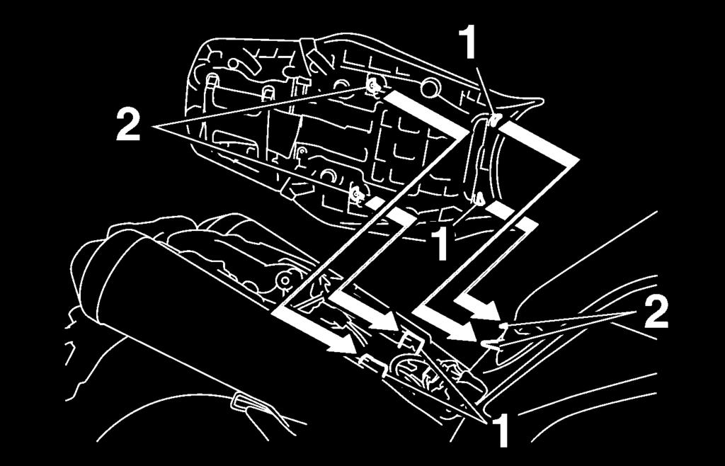 INSTRUMENT AND CONTROL FUNCTIONS 3 1. Seat holder 2. Projection 2. Push the center of the seat down to lock it in place. 3. Remove the key.