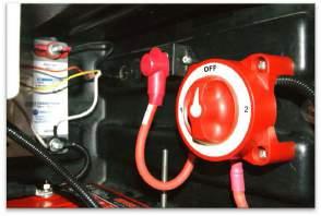 Step 6: Connect the short red 4-gauge cable marked right side circuit breaker from the 1-2 Switch to