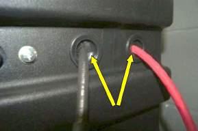 Step 2: When near the liftgate battery box, route the two 4-gauge red and black cables to the liftgate battery box.