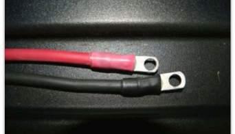 Step 8: Install the red heat shrink to the crimp area of the red cable and