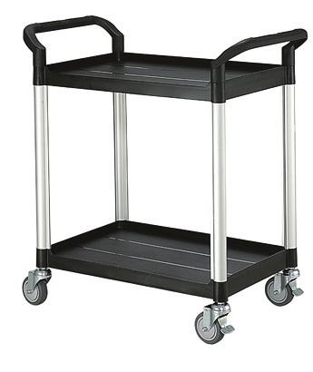 520 HEIGHT 950 1000 Durable 2 shelf trolley 4 x 100mm rubber castors, 2 x locking.