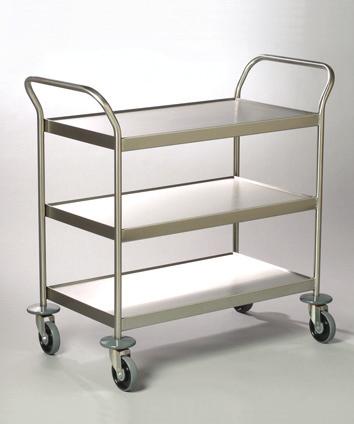Trolleys & l a c i d e M KITCHEN TROLLEYS ME4633 - TRAY CLEARING TROLLEY-3 SHELF Recessed edges