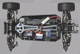 The low center of gravity buggy design hugs the ground has perfect control even on a race track and the 4-wheel drive delivers loads of traction and acceleration from all four tyres!