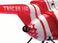 What this means is: you can have more fun, faster with the Tracer 180! Fantastic scale appearance 340mm rotor diameter, fuselage 355mm in length Weight 231.