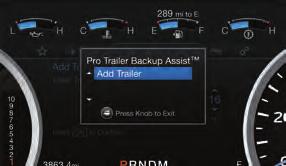 Press the down arrow on the left hand-side of the 5-way steering wheel controls to highlight Add Trailer. Press OK to confirm. NAME YOUR TRAILER.