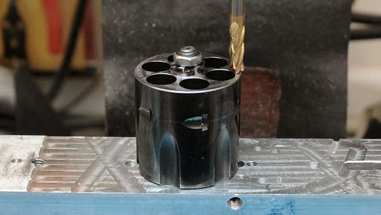 This second cylinder was shorter than the first one; the rims of the.45 ACP cartridges sat above the rear face of the cylinder rather than flush like the first cylinder I purchased.