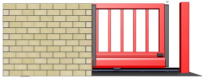 Example Safety Edge Installations Scenario 1 In this scenario we see a typical barred sliding gate moving through a stationary frame where the motor and control