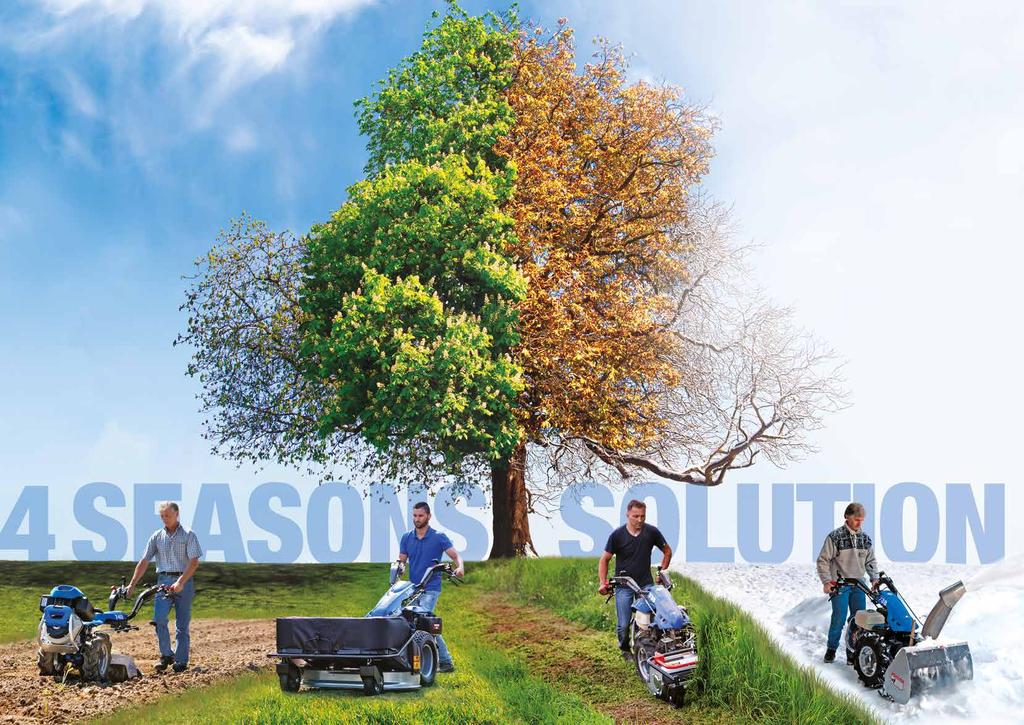 THE VERSATILITY OF BCS ALLOWS OUR CUSTOMERS TO FULFIL ALL REQUIREMENTS PERTAINING TO SOIL WORKING, GARDENS CARE, GREENS MAINTENANCE, INTER- ROW MOWING IN VINEYARDS AND ORCHARDS OR IN UNCULTIVATED