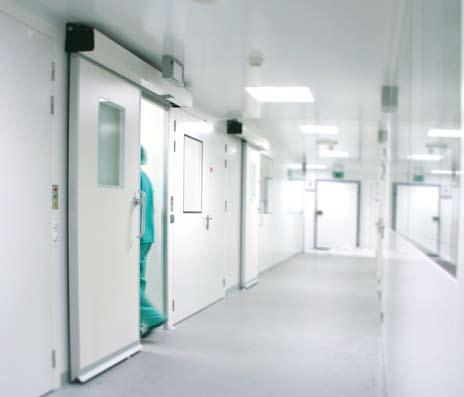 High degree of tightness Tightly sealed doors are an indispensable prerequisite in operating rooms.