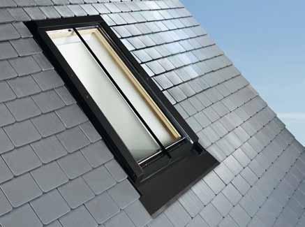 Roof window Series 73 Conservation roof window Series 73 top-third pivot conservation roof window Timber The benefits at a glance Harmonious integration into the roof shell with recessed flashing