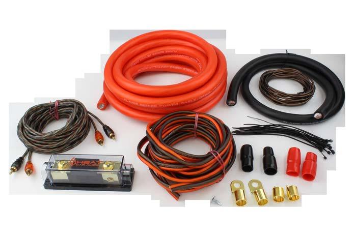 AMPLIFIER INSTALLATION KITS KIT0 17 FT (5.1 M) 0 Gauge Orange Power Cable 3 FT (0.9 M) 0 Gauge Black Ground Cable 17 FT (5.1 M) 18 Gauge Black Remote Cable 17 FT (5.