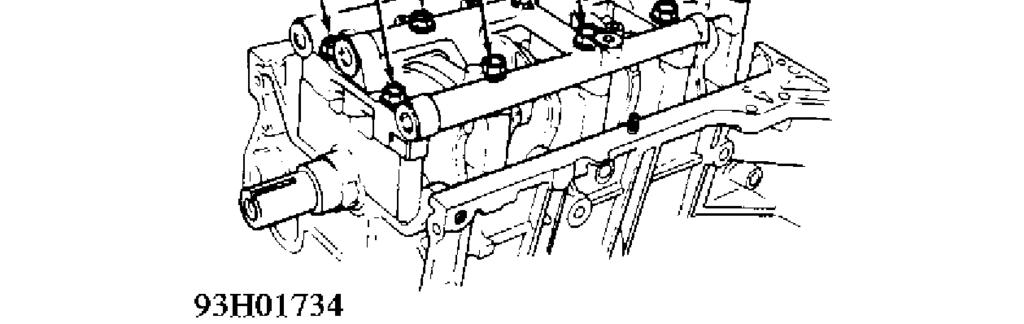 Crankshaft & Main Bearings 1) Remove main bearing cap bridge and main bearing caps in reverse order of sequence shown in illustration. See Fig. 19. Mark all bearing caps for reassembly reference.