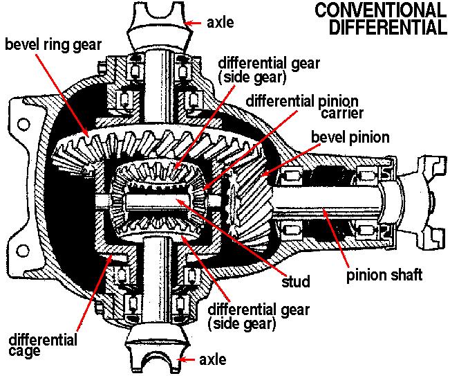 Differential system During turn, the inner and outer wheels have different rotation speeds because of different radii.