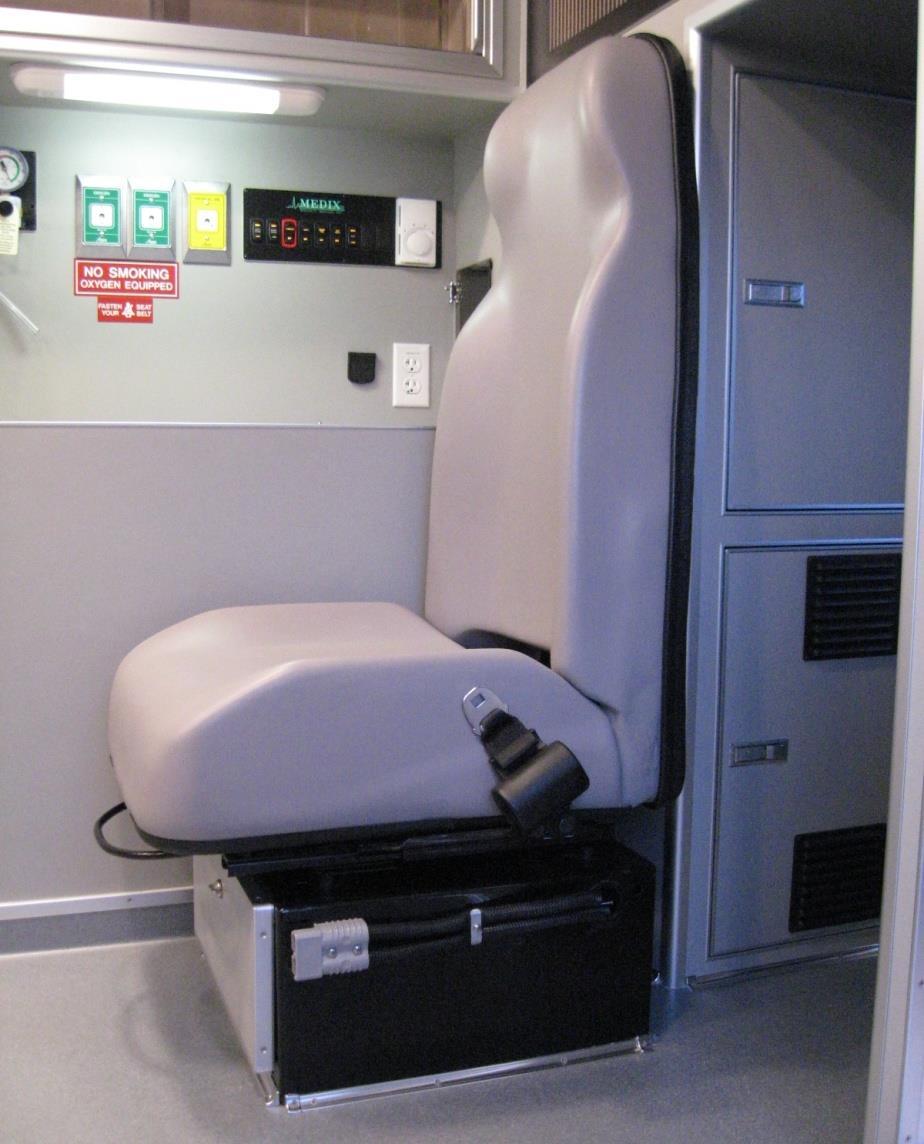 Patient Compartment Interior Automotive style Technician s Seat w/ Type I Lap belt Steel