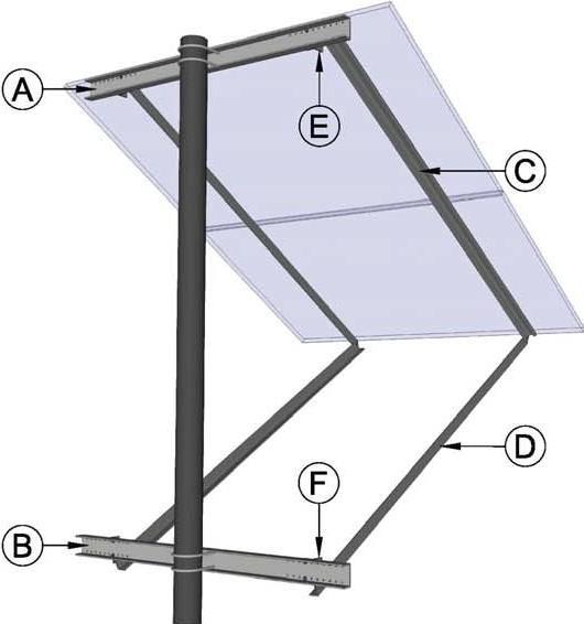 Page 1 of 8 Universal Side of Pole Mount (Two panels shown, punched channel for a