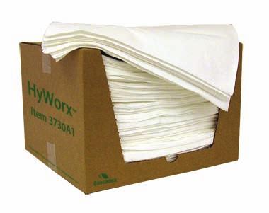 Heavy Duty HyWorx Heavy Duty Nonwoven Towels Made from a blend of Polyester and Rayon fibers; through a hydroentangled process with no binders.