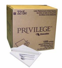 Multiple fold & flat options to allow for silverware to be rolled, banded or folded for attractive table setting 251650 Privilege Airlaid Dinner Napkin, 1/4 fold White 16 x 16.5 Bulk 1000 3.