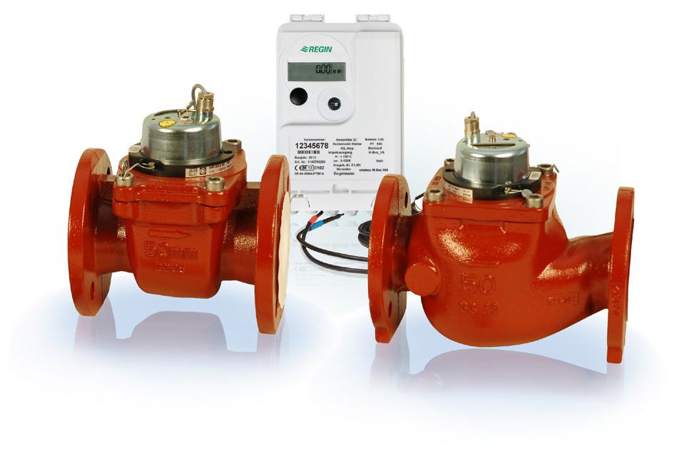 Woltmann type combined energy meter Flanged Woltmann flow meters for large nominal flows, intended for flow measurements in large plants, such as those found in district heating systems.