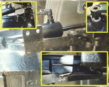 If fender is fitted, remove the fender stop mounting bolt (Figure 2b, top left inset), remove and discard the spacing washer if fitted (Figure 2b, top right inset) and install WAS assembly bracket WK