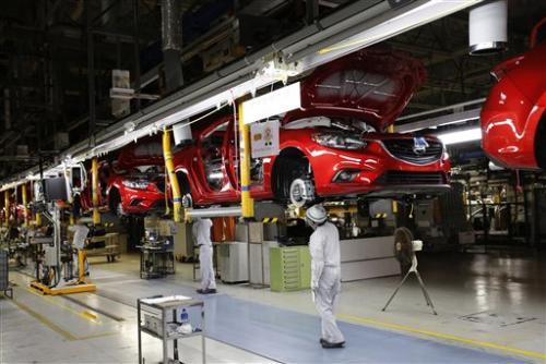 has Mazda employees work on the assembly line of the  The plant is part of the reason why Mazda has managed to defy skeptics who've predicted fates ranging from bankruptcy to a buyout by Chinese