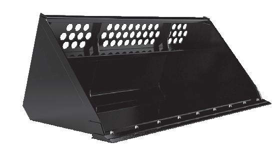 AP-LM25 Series Light Material Bucket High Back Design Cut Out in Backplate for Visibility 3/16" Shell 1/4" End Panels 6" x 3/4" Base Edge Bolt-on Cutting Edge
