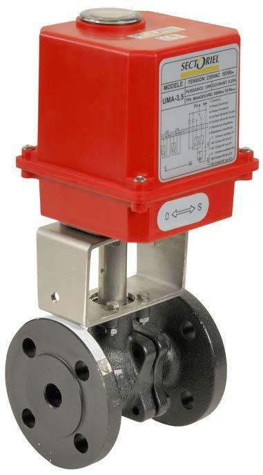 505-507 VALVES WITH UM ELECTRIC ACTUATOR CHARACTERISTICS The 505+UM and 507+UM cast iron ball valves are dedicated to the automatic opening/shut-off of pipes carrying low pressure unloaded common
