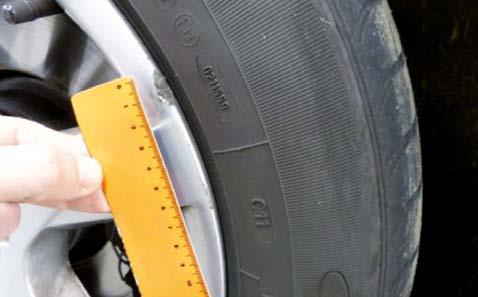 scuff Bulges, cracks or cuts to the tyres