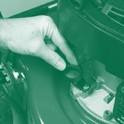 Oil change IMPORTANT. Drain the oil while the engine in still warm to ensure rapid and complete draining. 1. Remove the oil fill cap dipstick (8) and tip sideways to drain the oil. 2.