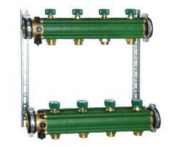 Isolation for each individual outlet and range of spares and optional components including 1" flow rate meter. GeoCal 2" pair manifolds with 2 + 2 outlets.