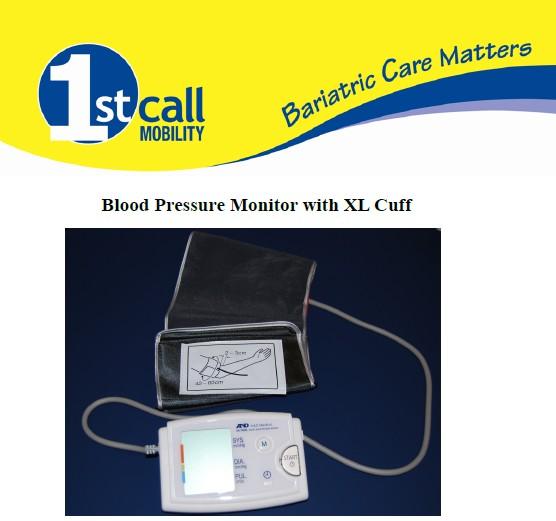 XL Cuff dimensions 42cm x 60cm 1st Call Mobility KMXL Larger arm circumference 42cm-60cm Simple one touch measurement Heartwise technology High performance inflation
