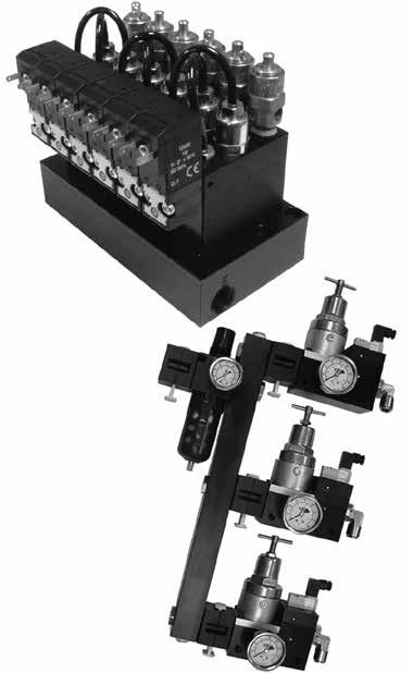 Product Features Material Handling Industry Pneumatic lift application Manifold assembly features a common input port which feeds three valve blocks Each valve block