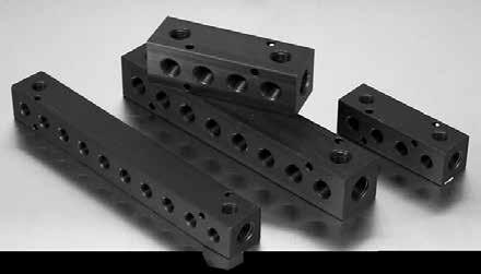 How To Specify Dual Air MANIFOLDS Two separate manifolds in one block Two independent flow paths (ie: pressure one side- vacuum on the other) Aluminum with black anodizing for corrosion resistance