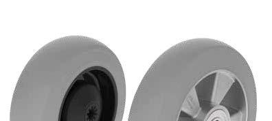 Series: POES, ALES Wheels with soft rubber "Blickle SoftMotion" tyres featuring polyamide or aluminium wheel centres 120 350 kg RoHS Tread hardness Heat resistance 55 Shore A -25 C - +80 C -25 C -