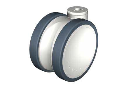 Series: LKD-PATH Synthetic twin castors Blickle MOVE colour grey white, wheel with thermoplastic rubber-tread 125-150 kg RoHS Brackets: LKD series - Made of high-quality, impact resistant and