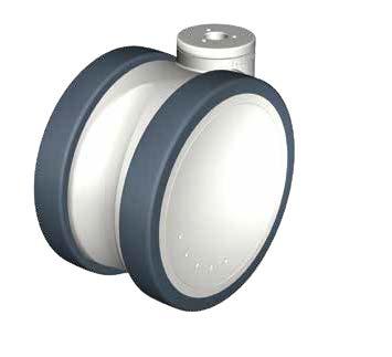 Series: LKDX-PATH Synthetic twin castors Blickle MOVE, corrosion-resistant, nt, colour grey white, wheel with thermoplastic rubber-tread 125-150 kg RoHS Brackets: LKDX series - Made of high-quality,