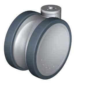 Series: LKDGX-PATH Synthetic twin castors Blickle MOVE, corrosion-resistant, colour silver grey, wheel with thermoplastic rubber-tread 125-150 kg RoHS Brackets: LKDX series - Made of high-quality,
