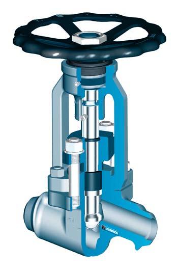 n Globe valves n High pressure globe valve HD 91 n 200 JM n PN 320 n DN 10-65/50 ASME version available Admissible operating pressure [bar] at design temperature [ C] 1) Material PN -10 20 50 100 120