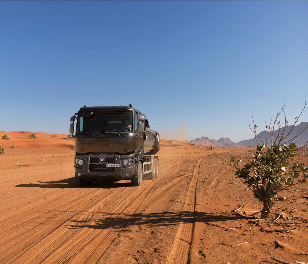 STRONG ON ROBUSTNESS Renault Trucks vehicles are designed to be robust tools capable of resisting the most challenging environments.