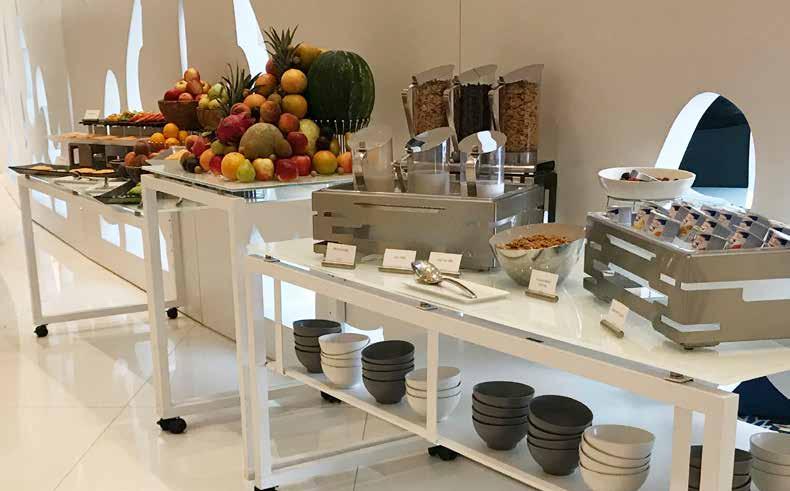 fruits and cereal white & white buffet