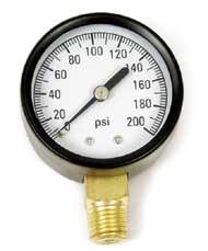 0 079020 Fuel Oil Pressure Gauge 0-200 PSI CORROSION-RESISTANT ABS GAUGE Acid and Alkali Proof Plastic Case 1/4" NPT Brass Mounting Stem Accuracy, Dry: + 3-2-3% Accuracy, Filled: + 1.