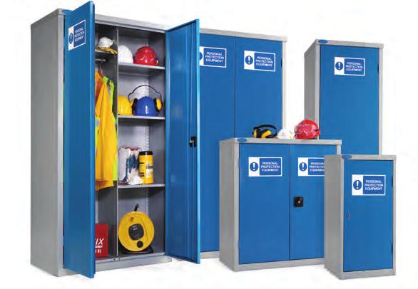 82 SEE PAGE 73 Reinforced doors for extra strength Adjustable shelves carry 85kg UDL High visibility 270 degree labelling complying to BS5499-1 Reinforced doors for extra strength 85kg PPE STORAGE